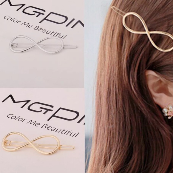 {CHARLENE} gold infinity loop hair clip pin - Picture 3 of 6
